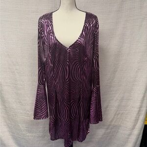 Purple and Black Swirl Pattern Dress Disco Diva